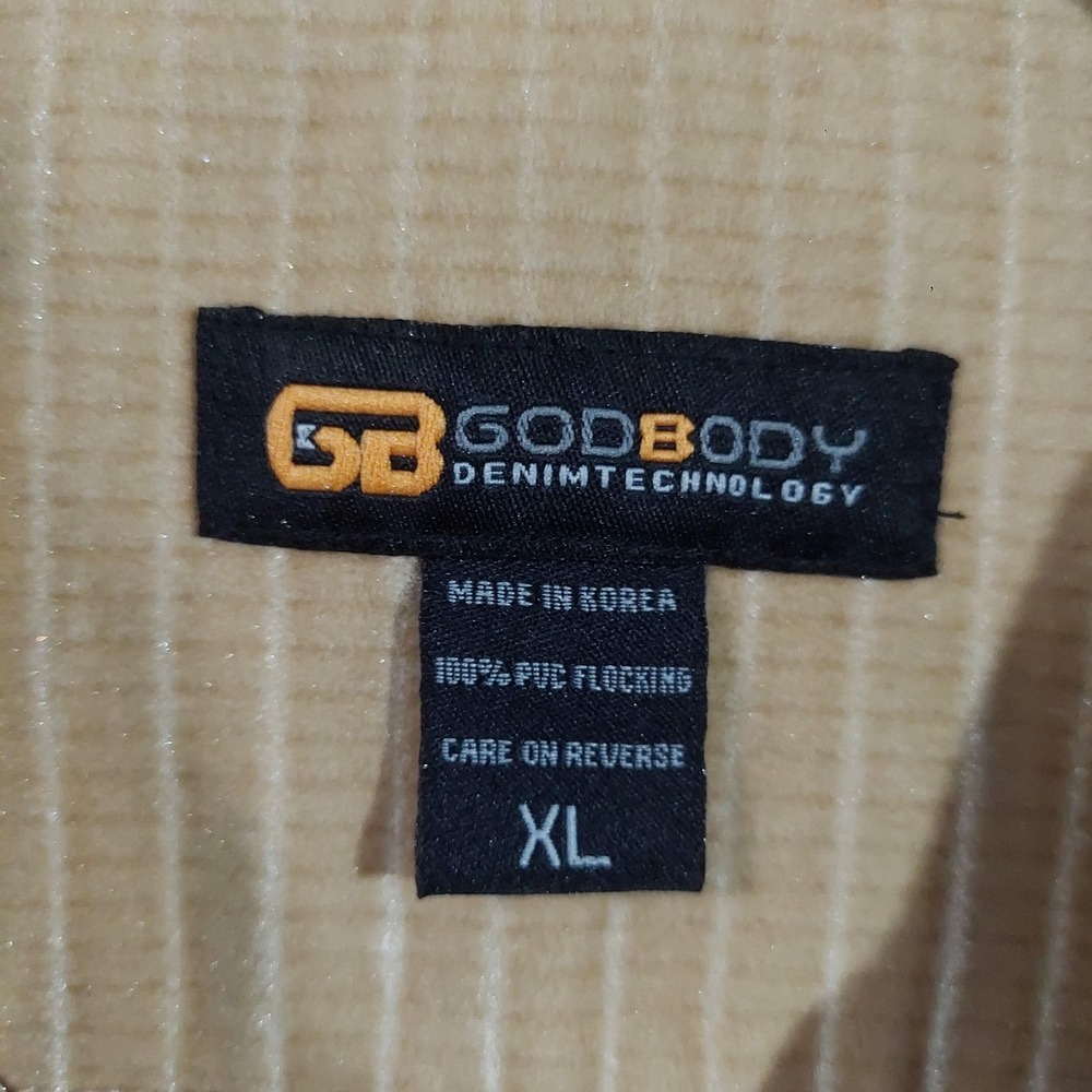Godbody Jacket Mens XL Beige Quilted Corduroy Button Shacket Casual Workwear - Picture 3 of 9